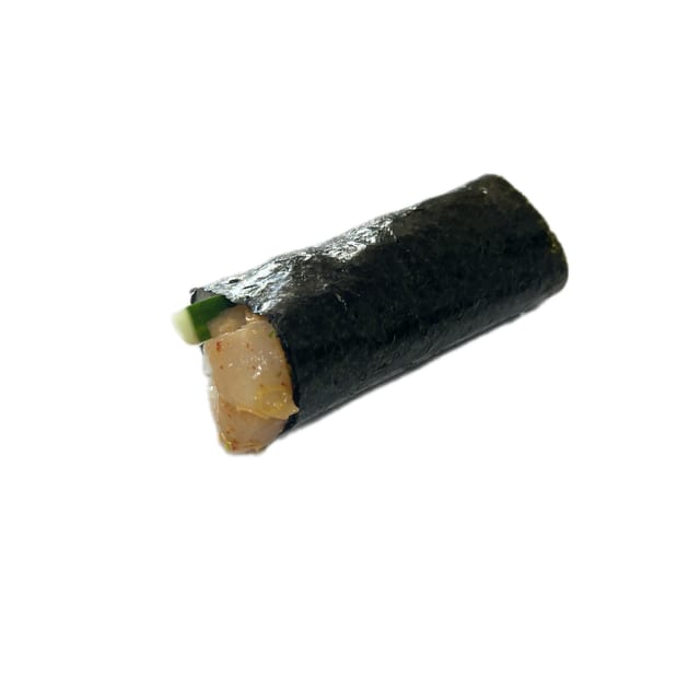 Spicy Scallop Hand Roll.