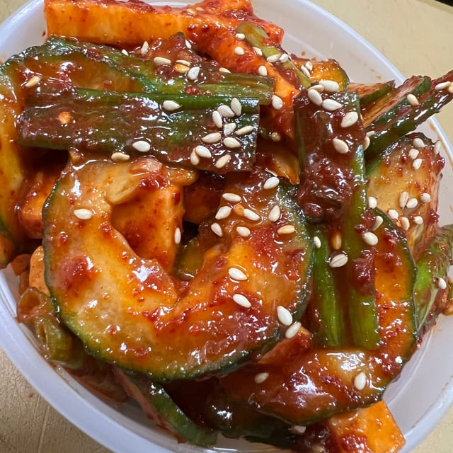 Spicy Cucumber salad.